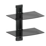 Protech Double Tier DVD/Receiver/STB Wall Mount Glass Shelf Unit