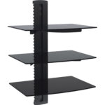 Protech 3-Tier DVD/Receiver/STB Wall Mount Glass Shelf Unit
