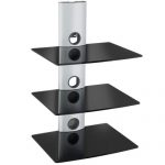 Protech 3-Tier DVD/Receiver/STB Wall Mount Glass Shelf Unit (Silver)