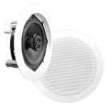 Pyle PDIC51RD in-Wall/in-Ceiling Dual 5.25-inch Speaker System, 2-Way, Flush Mount, White (Pair)