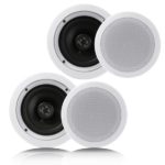 Pyle PDIC1661RD Pair 6.5” Flush Mount in-Wall in-Ceiling 2-Way Home Speaker System Pair White