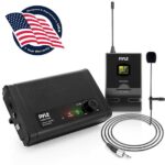 Compact UHF Wireless Microphone System - USB Powered Desktop Mic Receiver System with Adjustable Volume Control, Includes Belt-Pack Transmitter, Headset & Lavalier Mics (Single Channel)