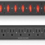 Pyle-Pro PDBC70 15 Amp Power Supply 1800VA Rack Mountable Power Strip Surge Protector with Switch Control and 9 Outlets, BLACK