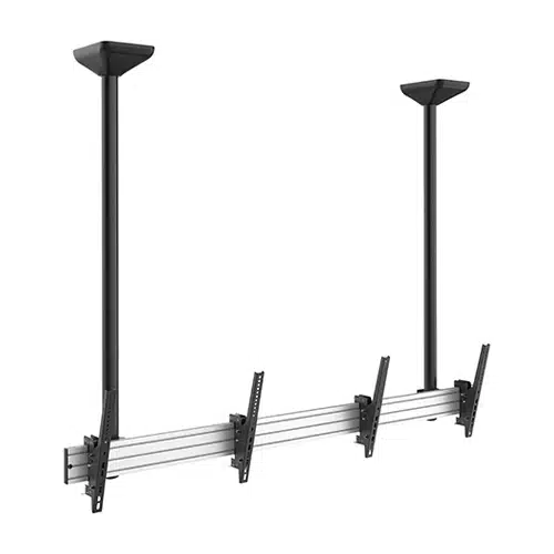 Protech Dual Screen 40" - 55" Video Wall /Menu Board Wall Mount With Optional Ceiling  Mount (Up to 59 Inches Drop)