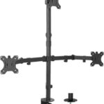 Protech DM-341 10-32"  Triple Monitor/ TV Desk Mount With Dual Installation Option Grommet/Clamp