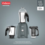 Vidiem Eva VICTOR 650W / 110V Stainless Steel Jars - Indian Mixer Grinder, Spice & Coffee grinder with Almond Nut milk Juice Extractor for use in Canada / USA