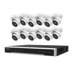 Hikvision IP Security Camera Kit 16 Channel 4K NVR with 12 x 4MP Turret Cameras EKI-K164T412