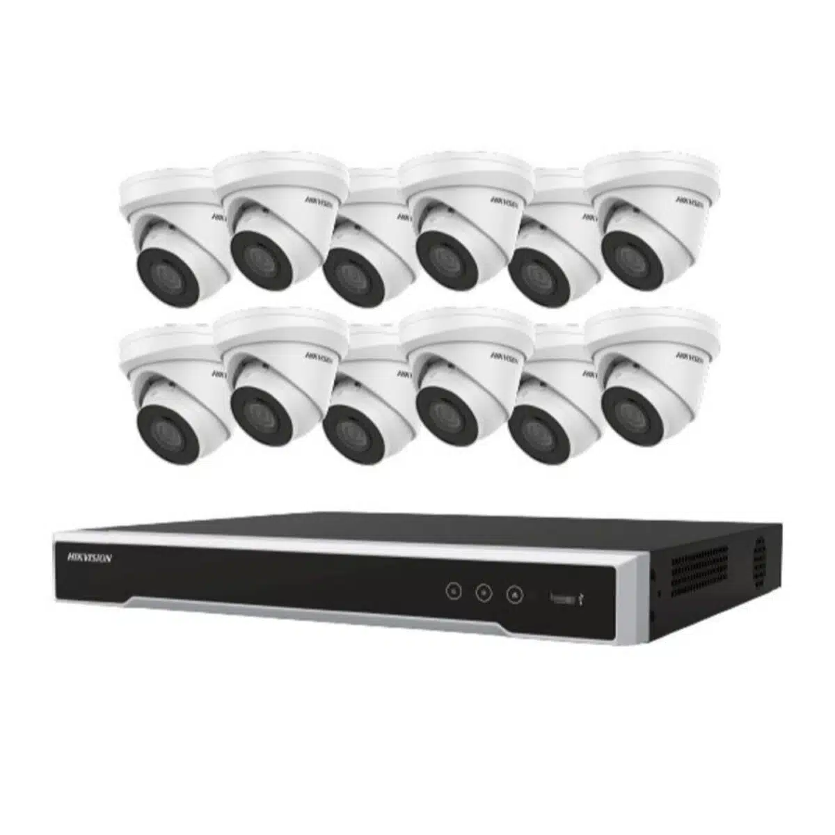 Hikvision IP Security Camera Kit 16 Channel 4K NVR with 12 x 4MP Turret Cameras EKI-K164T412