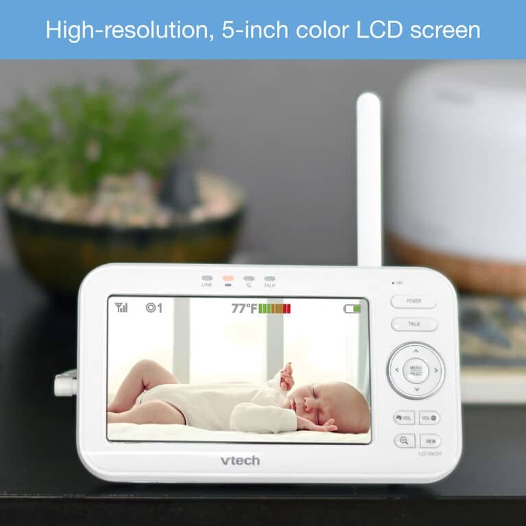 VTech VM5262-2 5" Digital Video Baby Monitor With 2 Cameras – Pan & Tilt, Night Vision (Open Box)