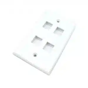 4 Port Keystone Wall Plate for RJ45 RJ11 RJ12 RCA F-Type Jack HDMI-USB-RCA- - White