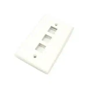 3 Port Keystone Wall Plate for RJ45 RJ11 RJ12 RCA F-Type Jack HDMI-USB-RCA- - White