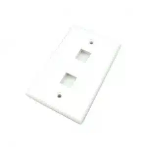 2 Port Keystone Wall Plate for RJ45 RJ11 RJ12 RCA F-Type Jack HDMI-USB-RCA- - White