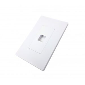 Screwless 1 Port Keystone Jack Wall Plate -White