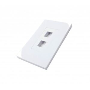 Screwless 2 Port Keystone Jack Wall Plate -White