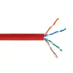 4 Pair CAT5E Solid U/UTP 350Mhz 24AWG CMR Riser Bulk Cable - Red