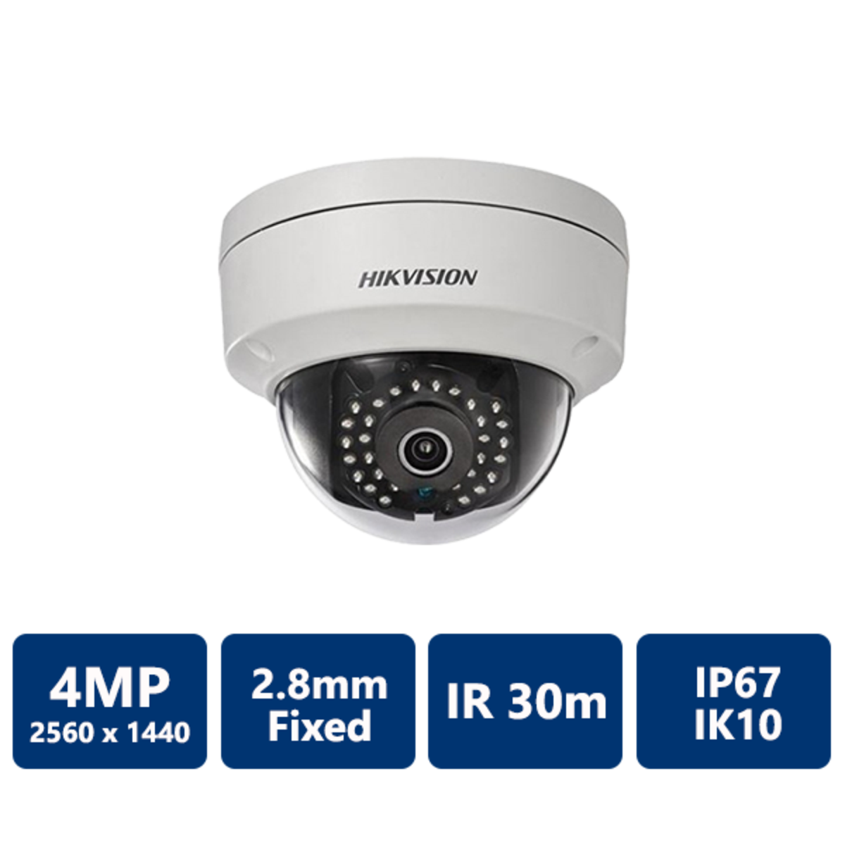 Hikvision 4 Megapixel Outdoor IR Network Vandal Dome, 2.8mm(DS-2CD2142FWD-IS-28)
