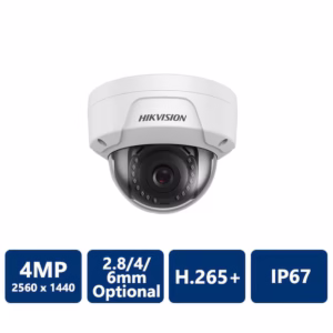 Hikvision 4MP Build-in Mic Fixed Dome Network Camera, 2.8/4/6mm Fixed Options(ECI-D14F2)