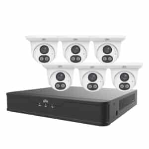 UNV EKDL-S31P8T46T2 6pcs 4MP IP Turret Duel Light camera Kit with 8CH & 2TB HDD