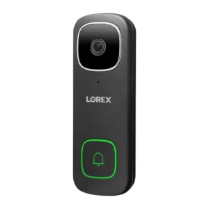 Lorex 2K Wired Wi-Fi Video Doorbell with Color Night Vision & 32GB Storage – Black (B451AJDBC-F)