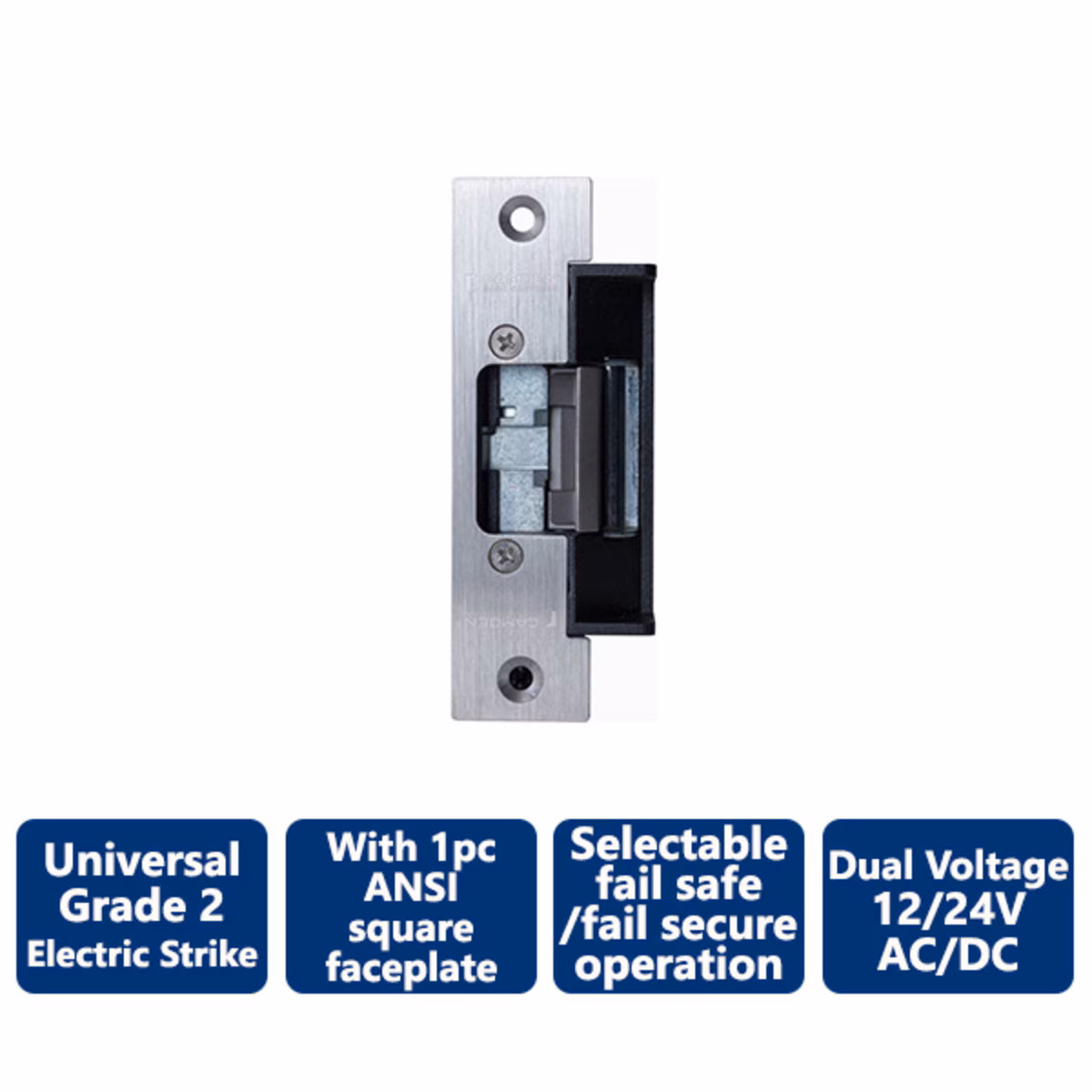 Universal 12/24V AC/DC Electric Strike – Fail Safe / Fail Secure | CMD-CX-ED2079-1