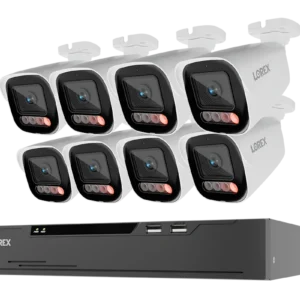 Lorex Connect X Series 4K 8-Channel PoE Security Camera System with 8 X5 Bullet Cameras & 2TB NVR – White