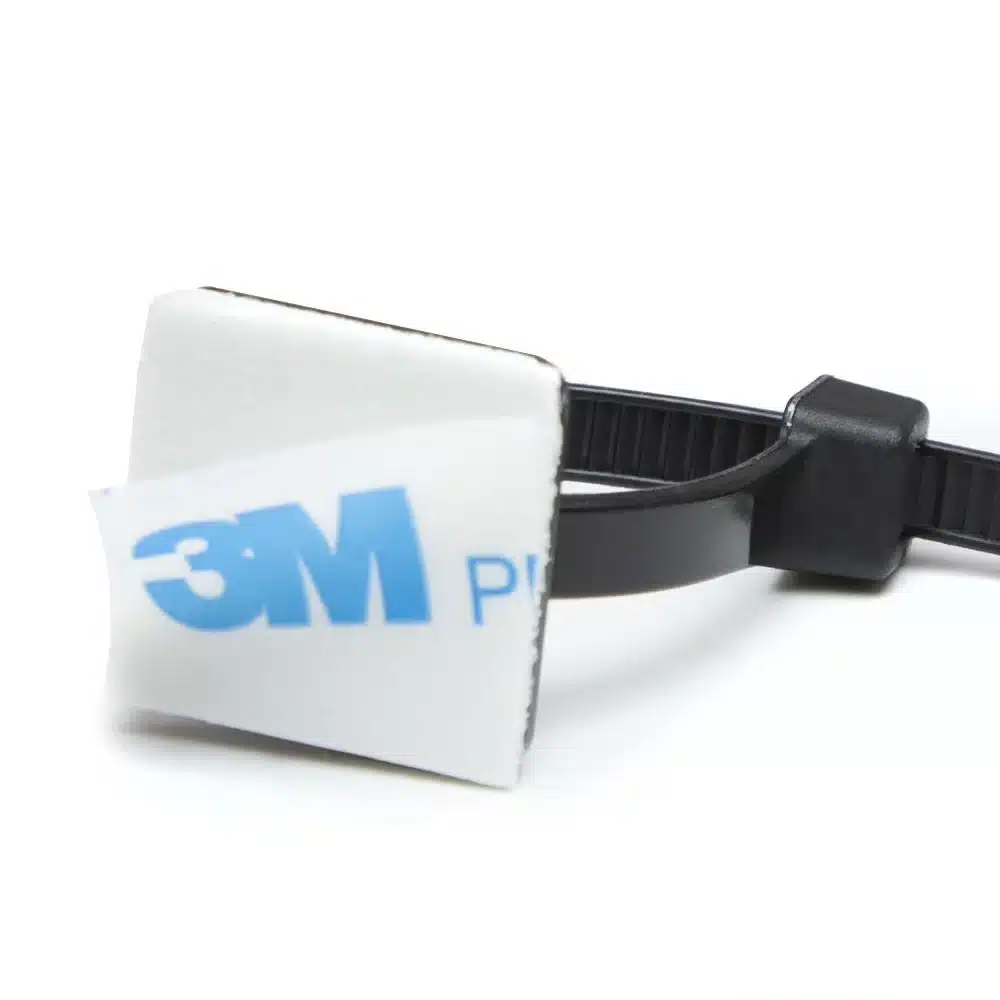 Adhesive Cable Tie Mount with 3M Tape 0.75″ × 0.75″ Clear – Pack of 100 - Image 2