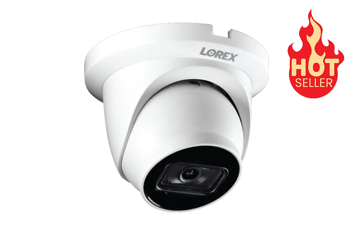 Lorex A14 4K IP Wired Dome Security Camera with Listen-In Audio – White (E842CD)