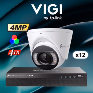TP-Link VIGI 16CH 4MP 12-Camera AI Full-Color Active Deterrence Security System with 4TB HDD
