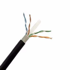 1000ft Cat5e Outdoor Double Jacket FT4 CMX Bulk Cable (24AWG Solid Pure Copper, Black)