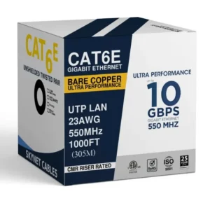1000ft Cat6e CMR Riser Rated Bulk Ethernet Cable (550MHz, 23AWG Solid Bare Copper, Gray)